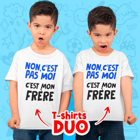 DUO de 2 Tee-shirts "C'EST MON FRÈRE" +Sac Collector  🎁