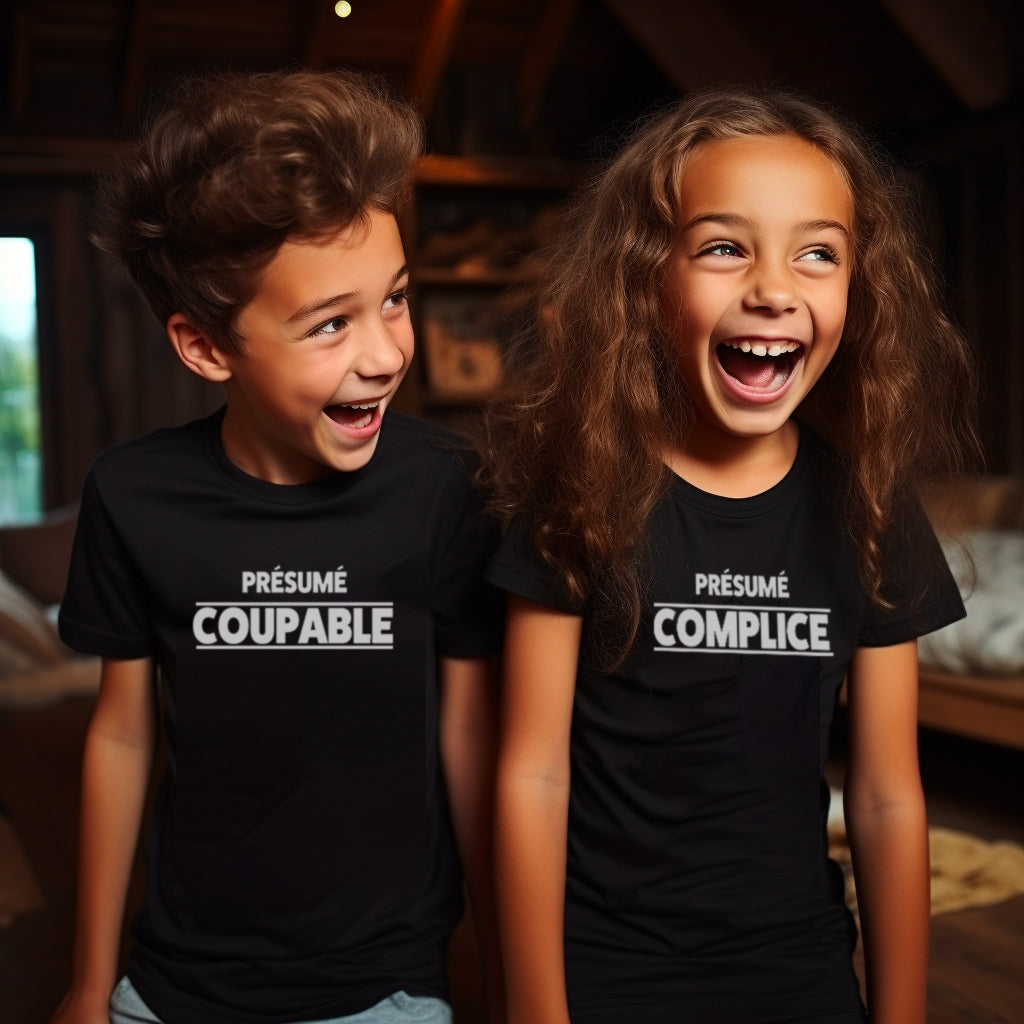 DUO "Coupable / Complice" | T-shirt Humour Adulte et Enfant