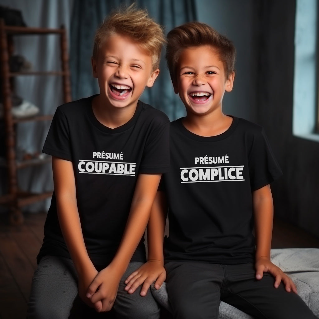 DUO "Coupable / Complice" | T-shirt Humour Adulte et Enfant