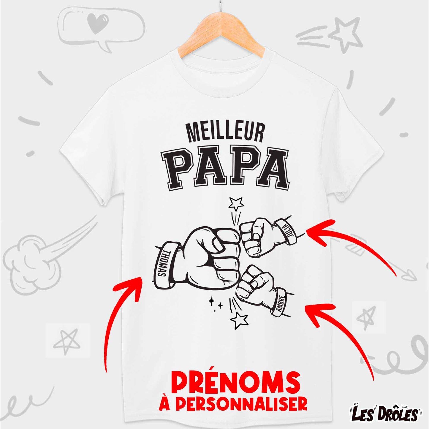 Meilleur Papa + 2 Enfants Perso