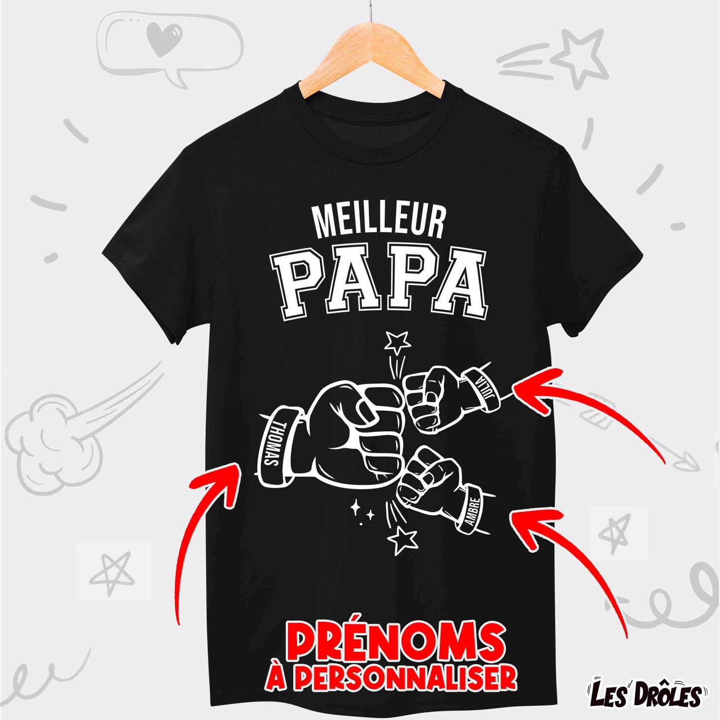 Meilleur Papa + 2 Enfants Perso