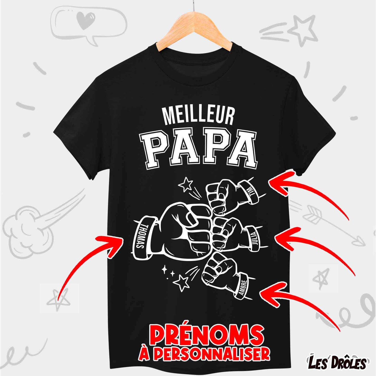 Meilleur Papa + 3 Enfants Perso