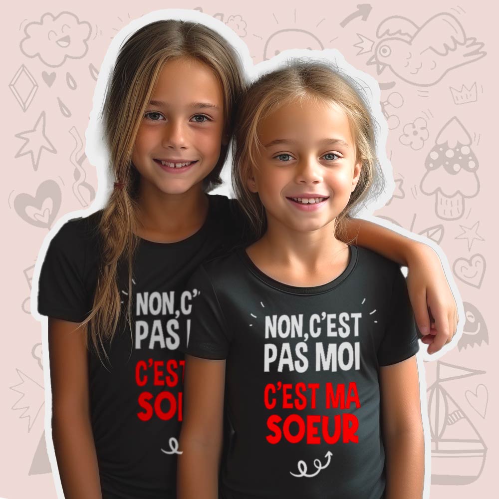 DUO "C'est pas moi, c'est ma Soeur" Noir + Sac Collector 🎁