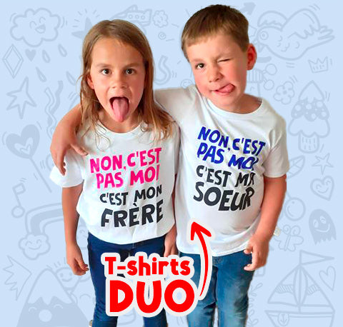 DUO de 2 Tee-shirts "C'est pas moi " + Sac Collector 🎁