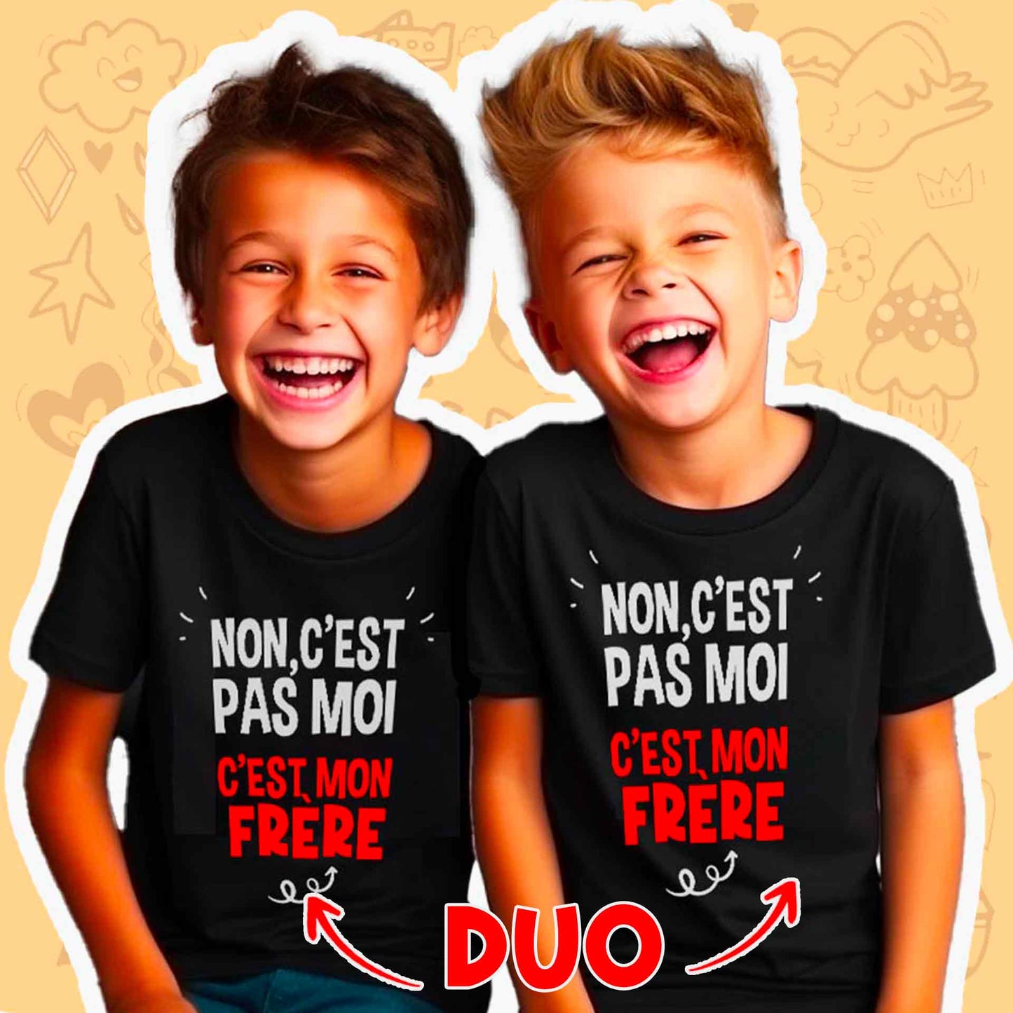 DUO "C'est pas moi, c'est mon Frère" Noir +Sac Collector  🎁