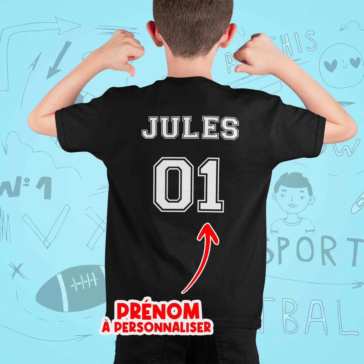 T-shirt Enfant Personnalisation Foot Américain