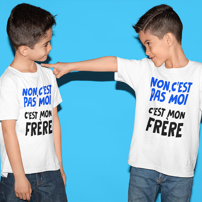 DUO de 2 Tee-shirts "C'EST MON FRÈRE" +Sac Collector 🎁