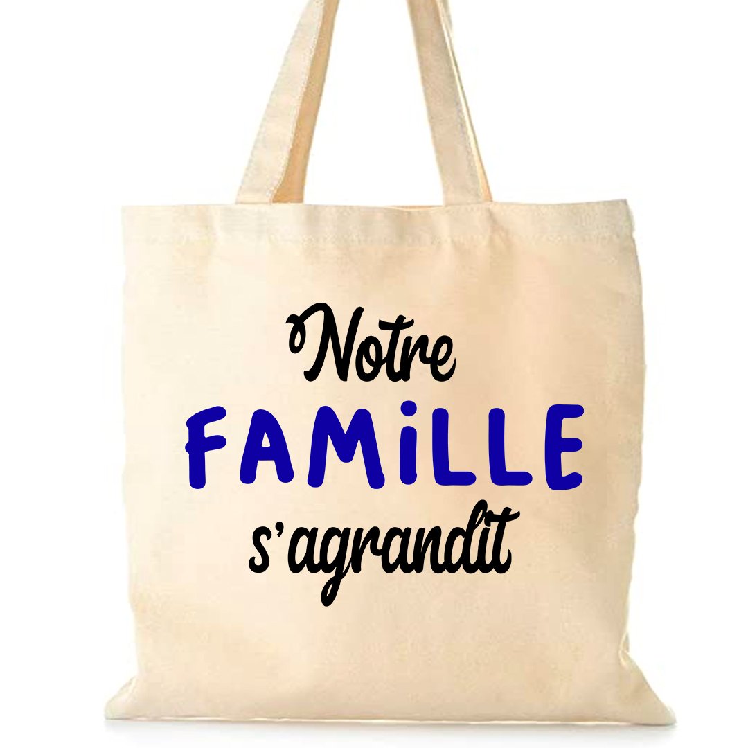 TOTE BAG "NOTRE FAMILLE S'AGRANDIT"