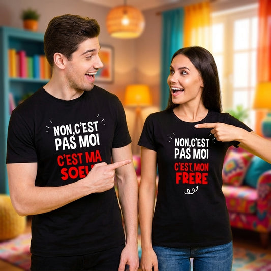 DUO "C'est pas moi " Adulte Noir + Sac Collector  🎁